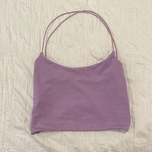 Tiger mist lilac crop top cross back